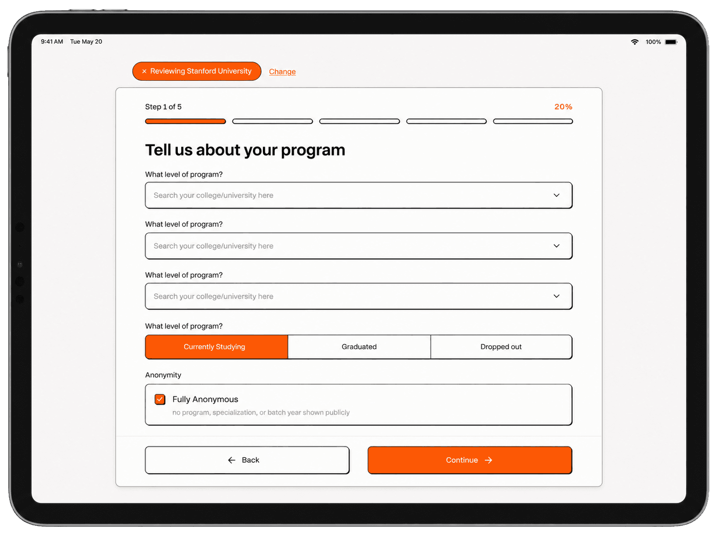 Review form preview